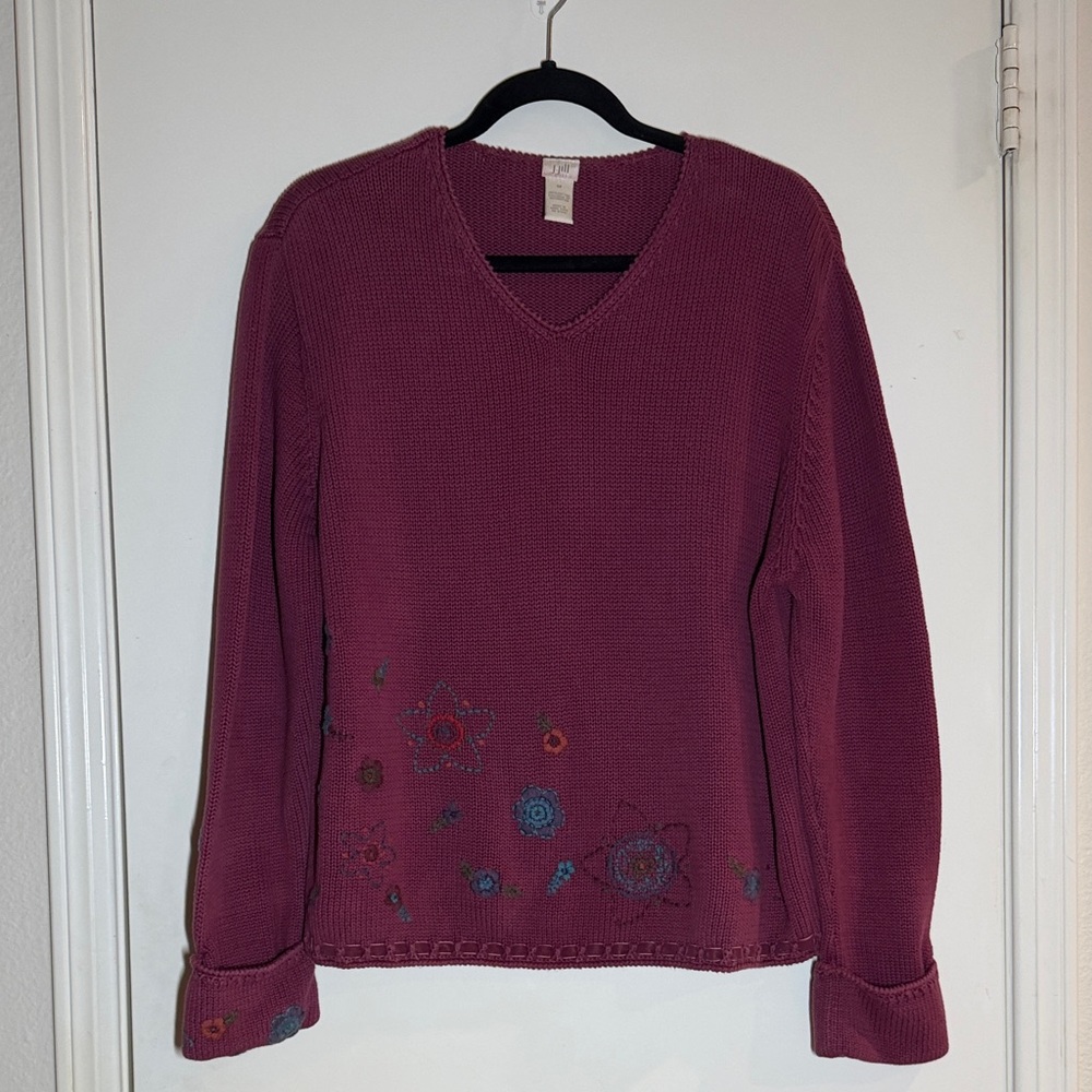 J. Jill Women’s 100% Cotton Embroidered Sweater